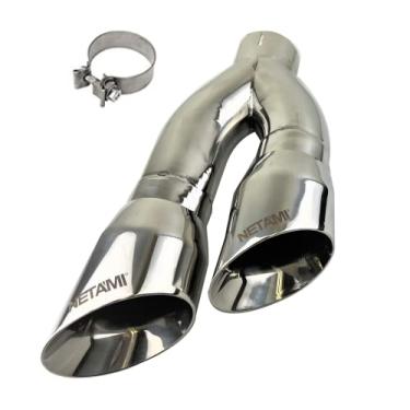 Imagem de NETAMI Entrada de 7,62 cm NT-1690 dupla parede de aço inoxidável com grampo (polimento duplo de 7,62 cm a 10,16 cm)