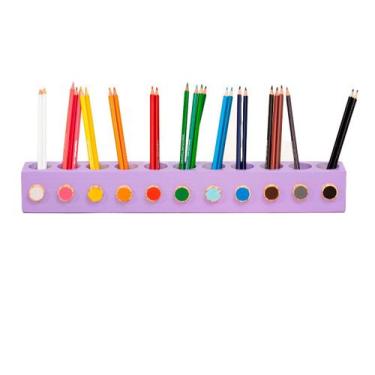 Imagem de Portalápis Para Colorir Montessori, Seleção De Cores Lilás - Curumim K