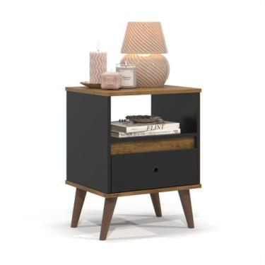 Imagem de Mesa de Cabeceira Quarto Mesinha Apoio Lateral Cama Box Casal Estilo N