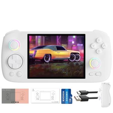 Imagem de Aivuidbs Rg406H Retro Game Console 128G Tf Card 5000+ Jogos, 4 Polegadas Android 13 Unisoc T820 Processador 8 Núcleos Emulador Videogames Rg 406H Suporta 5G Wifi 4.2 Bluetooth Luta Online, Streaming