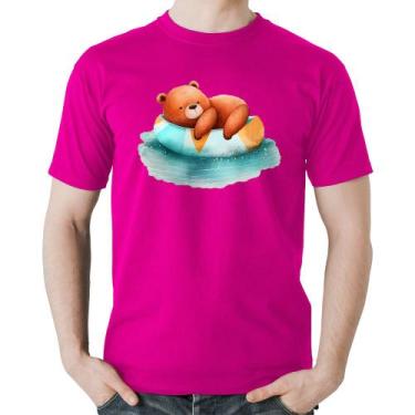 Imagem de Camiseta Algodão Ursinho Teddy Relaxando Na Piscina - Foca na Moda, Ro