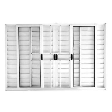 Imagem de Veneziana 6 Folhas C/GRADE 1.00x1.00 Branca L.18 Modular - RV PORTAS E