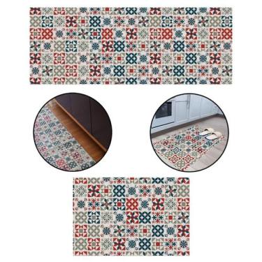 Imagem de Kit 2 Passadeiras Cozinha Antidrrapante Tapete Banheiro Lavanderia Tro