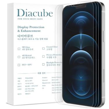 Imagem de Diacube Pacote com 3 protetores de tela fosco antirreflexo para iPhone 12 Pro Max, filme PET EPU resistente a quebras, anti-impressão digital, toque sedoso, livre de poeira e fácil instalação com