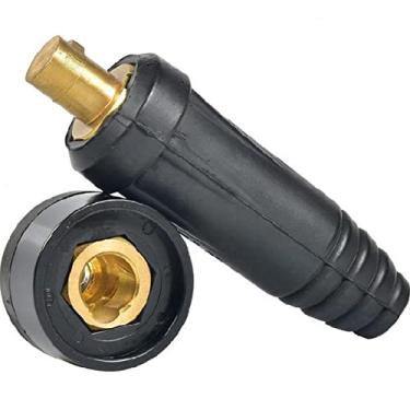 Imagem de Tocha de solda Europa Conector de cabo de máquina de solda 10-25 35-50 50-70 conector rápido máquina de solda soquete cabeça de tocha (vermelho, soquete 35-50)