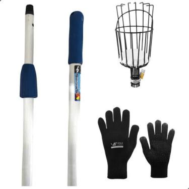 Imagem de Apanhador de Frutas com Cabo Extensor Alumínio 3 Metros e Luva Black -