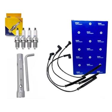 Imagem de Kit Cabos E Velas Logan Sandero Clio Kangoo 1.0 16v + Chave