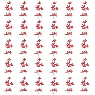 Imagem de PATIKIL Coroa de flores falsas de orquídeas, 30 peças de arranjos de flores artificiais, coroa de cabelo para velas flutuantes, vaso para decoração de centro de casa, casamento, vermelho