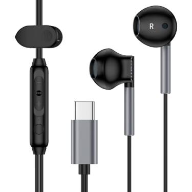 Imagem de Fones de ouvido Pixel 9A USB C com fio para Google Pixel 10/10 Pro/10 Pro XL/9 Pro Fold/9/9a/8/7/6, USB tipo C, fones de ouvido Hi-Fi estéreo com microfone para Samsung Galaxy A17/S25/S24