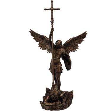 Imagem de Estátua do Arcanjo Miguel Anjo Vencedor do Mal (Cor Cobre Antigo)