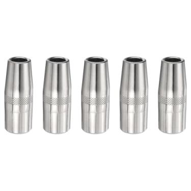 Imagem de HARFINGTON 5 peças de bocal de pistola de solda Mig orifício de 1/5.1 cm KP2742-1-50R bocal de pistola de soldagem a gás cobre níquel acessório de pistola de soldagem para 250L PRO Curve 200 MIG Gun