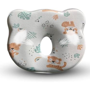 Imagem de AAQIADFVW Travesseiro de espuma viscoelástica para bebês, urso fofo de desenho animado macio e aconchegante, conjunto de cama respirável para bebês para meninos e meninas pequenos (tigre)