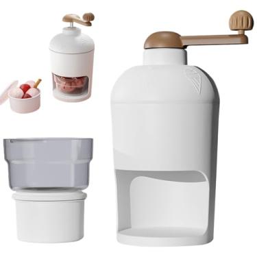 Imagem de Máquina de gelo raspado, máquina de cone de neve sem BPA, triturador de gelo portátil com manivela manual, máquina de cone de neve com bandeja de cubo de gelo para cones de neve, sorvete e lama