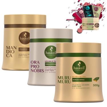 Imagem de Kit Cronograma Capilar Haskell Mand+Muru+Ora 500gr