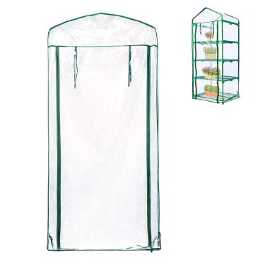 Imagem de SHANGXING Capa de substituição para estufa com zíper para porta de 4 camadas - 68 x 48 x 163 cm, cobertura de estufa para plantas de jardinagem com proteção fria contra geada à prova de vento (moldura não incluída)