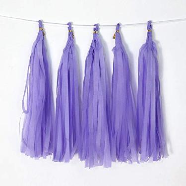 Imagem de Borla de papel para pendurar enfeites de papel da Bining Teissue decoração de festa para decorações de festa casamento, festivais, decoração de chá de bebê 20 peças, Light purple 25CM