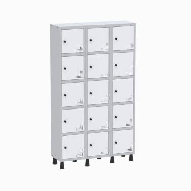 Imagem de Roupeiro Aço Light 3v 15 Portas Gr303/15 Cinza/branco