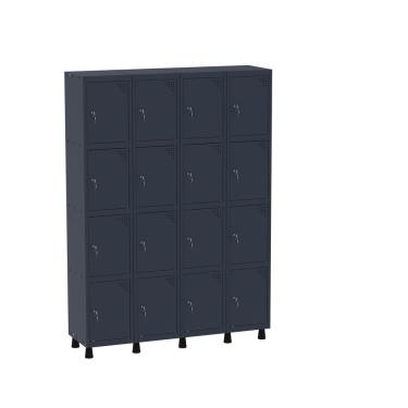 Imagem de Armário Guarda Volume Locker Roupeiro 16 Portas Aço Grf 504-16 Azul Delrey