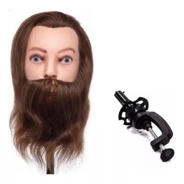 Imagem de Cabeça De Treino Com Barba Masculina E Suporte De Mesa