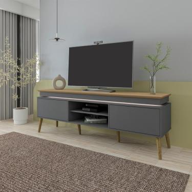 Imagem de Rack Para Tv 75 Polegadas 2 Portas 180 Cm 4378 Carvalho Grafite Arly