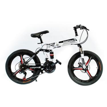 Imagem de Bicicleta Aro 20 Cityfold Bike 21 Vel Marchas Freio A Disco Quadro Aço Carbono Cor Branco Preto - Wct Fitness