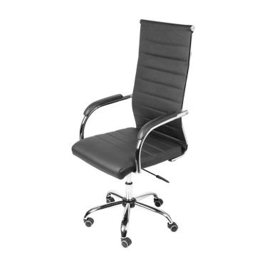 Imagem de Cadeira Or-3322 Alta Em Pu Base Cromada E Rodízio Or Design Preto