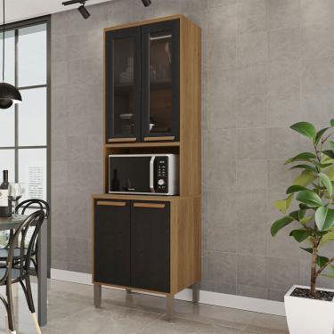 Imagem de Paneleiro Torre Quente Flórida Com Vidro Fumê Salleto Cinamomo Com Preto