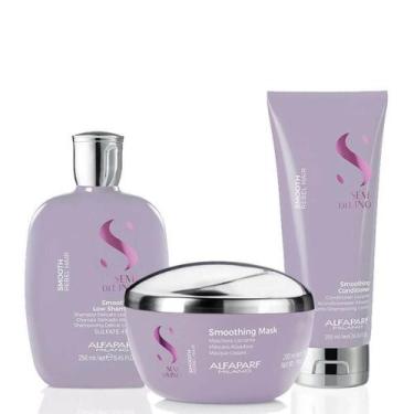 Imagem de Kit Alfaparf Smooth Shampoo 250ml Máscara 200ml Condicionador 200ml Hi