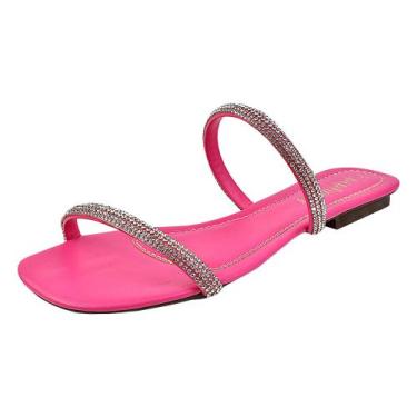 Imagem de Rasteirinha Sandália  Feminina Tamanco Rasteira Confortável Tira de St