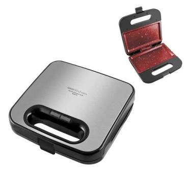 Imagem de Grill Sanduicheira Britânia com Chapa Antiaderente Redstone, 220V, Ino
