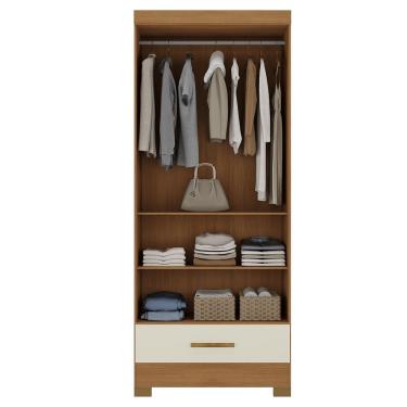 Imagem de Guarda Roupa Roupeiro Multiuso Smart Versatile 1 Gaveta Sem Portas Cinamomo Off White - Rodial Móveis