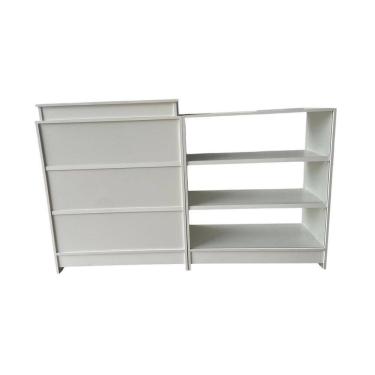 Imagem de Balcão Caixa E Expositor Vidro 100% Mdf Lojas E Comércios Branco - Suprema Móveis