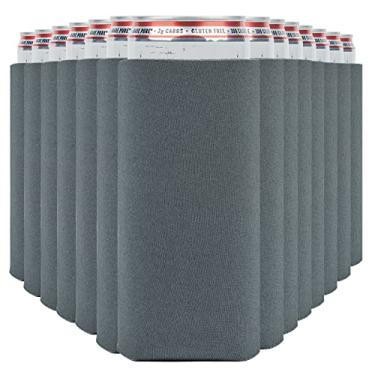 Imagem de CURRENT CO. Mangas Térmicas Finas Para Latas (Pacote Com 14) Koolie Macio Refrigerantes White Claw E Cerveja - Projetos De Vinil Htv Blanks Koolies Altas (Carvão)