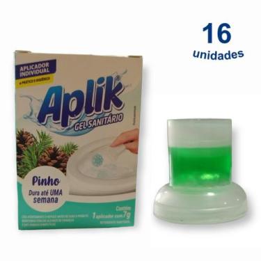 Imagem de Kit 16 Gel Sanitário Adesivo Detergente Odorizador Vaso até 150 Descar