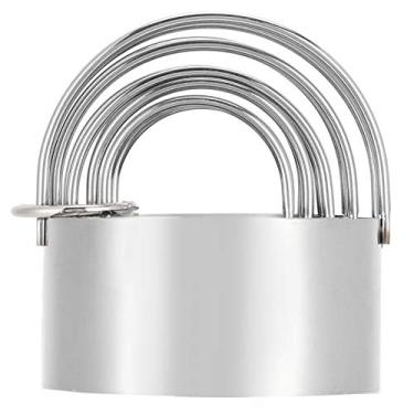 Imagem de ZJchao Cortador de Biscoitos, 5pcs/conjunto Menos Biscoitos Redondos de Aço Cortadores de Com Cortadores de de de para Assar para, Frutas Macias, Pão, Pizza, Bolos, Bolos,