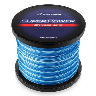 Imagem de Linha de pesca KastKing Superpower Braided Blue Camo de 20 libras