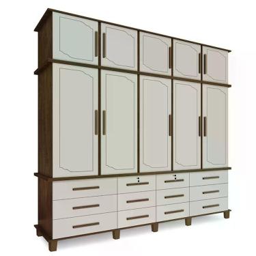 Imagem de Guarda Roupa Casal Berlim 10 Portas E 12 Gavetas Malbec-off White Móveis Luapa Malbec-off White