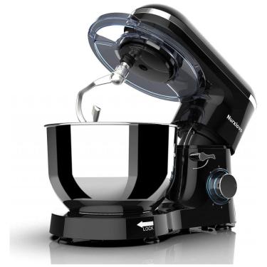 Imagem de Batedeira Com Tigela Aço Inoxidável 6L 6 Velocidades 660W, 110v, NURXIOVO SM 1518, Preto
