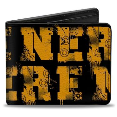 Imagem de Carteira Nerf, Bifold, Nerf Target Text Preto Laranja, Couro Vegano