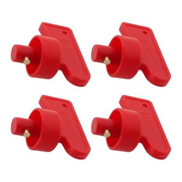 Imagem de The Lord of the Tools 4 peças de chave de interruptor de fechamento de isolador de bateria 60 x 45 mm compatível com bateria Race Rally Car, vermelho