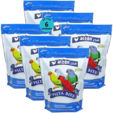Imagem de Alcon club psita bits 450g super premium kit com 6 ração para aves