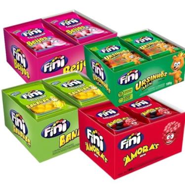 Imagem de Kit 48 Pacotinho Fini 15g cd Beijinho Banana Ursinho e Amora