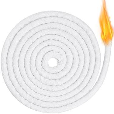 Imagem de 1,8 m de substituição de algodão trançado, pavio redondo, pavio de óleo, pavio de vela para lâmpadas de óleo e velas, suprimentos feitos à mão para artesanato de velas (10 mm/0,4 pol.)