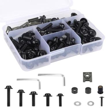 Imagem de 177unid Kit de Parafusos de Carenagem para Motocicleta, Parafusos Porcas e Arruelas Para-Brisa M5 M6 Kits Montagem Parafuso Para-Brisa Acessórios para Motos Esportivas