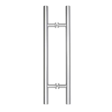 Imagem de Puxador Tubular H Em Alumínio 40cm Entre Furos Para Porta Natural Brilhante