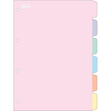 Imagem de Divisória Caderno Argolado Universitário 4 Furos Pastel Tilibra 6884