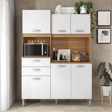 Imagem de Cozinha Compacta Harmonia Amêndola Touch Branco Demóbile