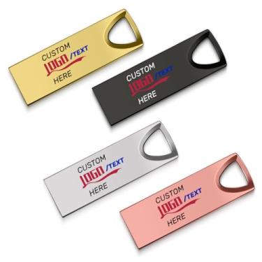 Imagem de Pen drive USB personalizado, pacote com 100 unidades de metal personalizado, pen drive USB 2.0, ideal para negócios corporativos, fins educacionais e sem fins lucrativos (512 MB, sem caixa)
