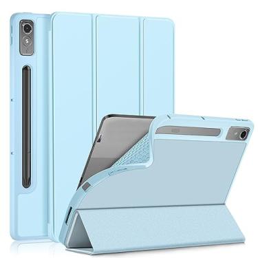 Imagem de Yiernuo Capa para tablet Lenovo Tab P12 12,7 polegadas 2023, capa traseira de TPU macio inteligente com função despertar/hibernar automática, azul celeste