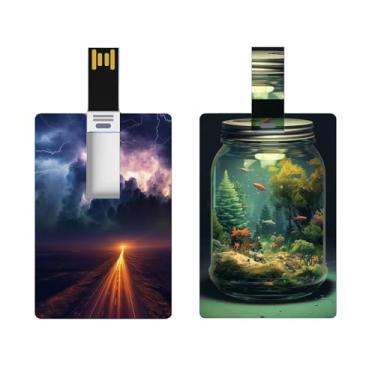 Imagem de Pen drive USB para cartão de crédito personalizado, pacote com 50 cartões de nome personalizados em massa USB 2.0, ideal para presentes corporativos, eventos de negócios e brindes promocionais (2 GB